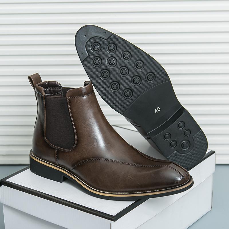 Мода Мода Классические Мужские Ботильоны Ручной Работы Мягкая Кожа Челси Ботинки Слипоны Деловые Высокие Ботинки Новый Дизайн Мужские Нарядные Боты