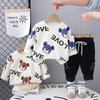 Boys' Two-piece Set Children's Set 0-5-year-old Baby Cartoon Cute Bear Top+casual Pants Long Sleeved Comfortable Clothing