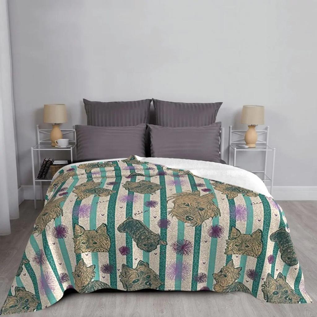 Одеяла для собак йоркширского терьера, фланелевые пледы с принтом аниме, многофункциональные легкие пледы для дивана, уличный коврик