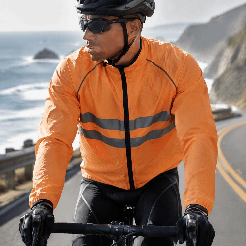 Orange Cycling Jacket Windproof Off Road Motorcycle Cycling Jacket  Fishing Trips