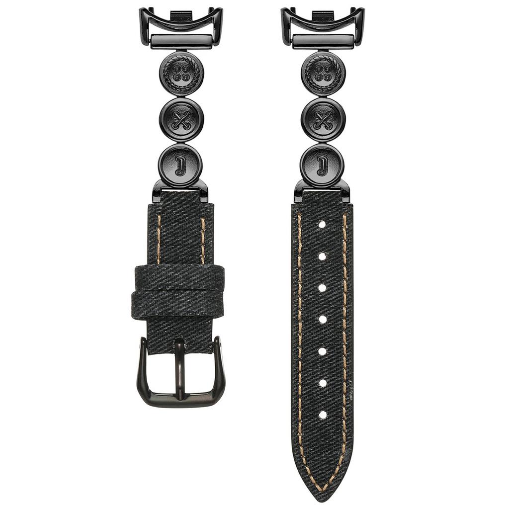 For Xiaomi Smart Band 9/9 NFC/8/8 NFC Denim Watch Band Metal Button Replacement Strap