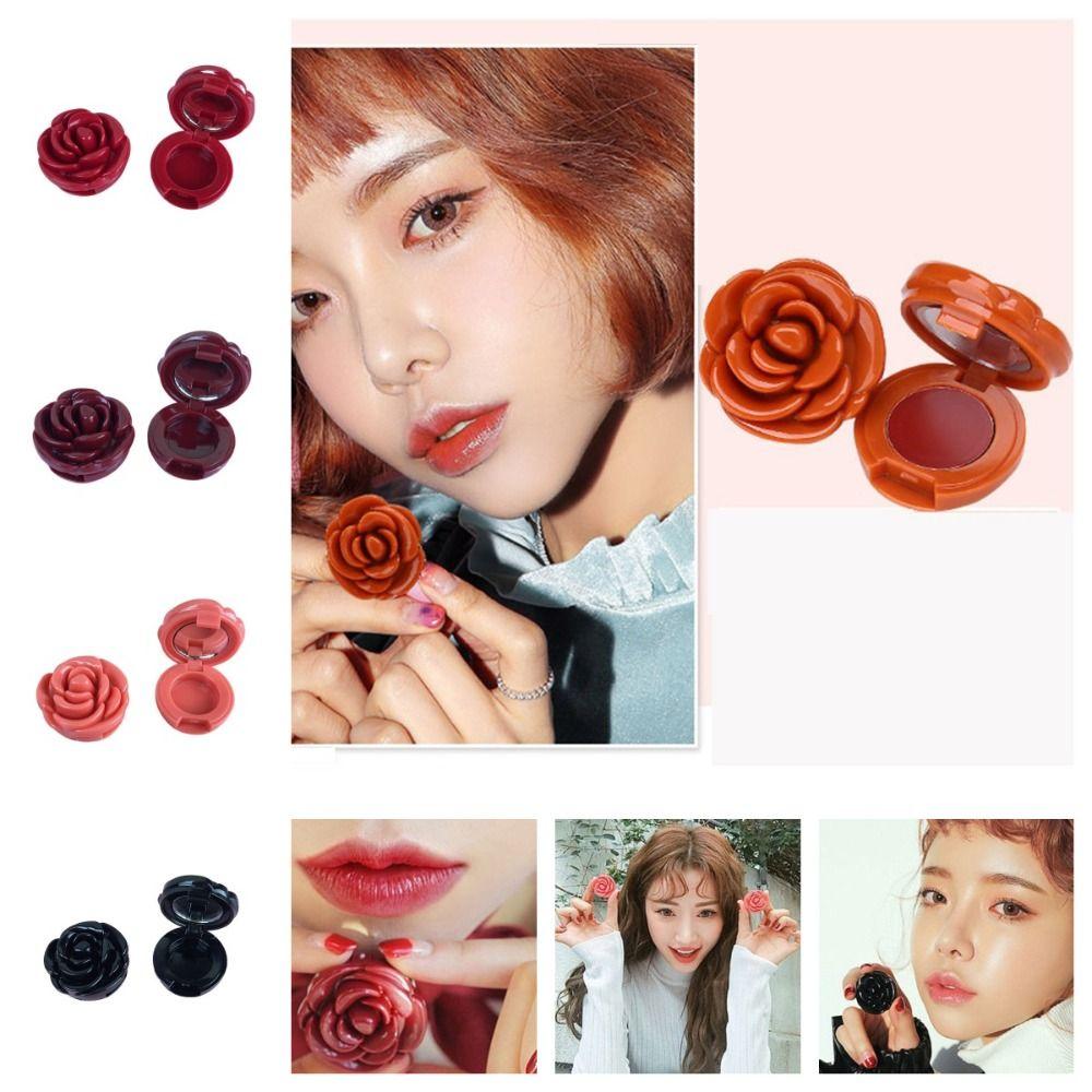 3D Роза Косметический Контейнер для Бальзама для Губ Маленькое Зеркальце Пустой Многоразовый Горшочек для Теней для Век Женщины