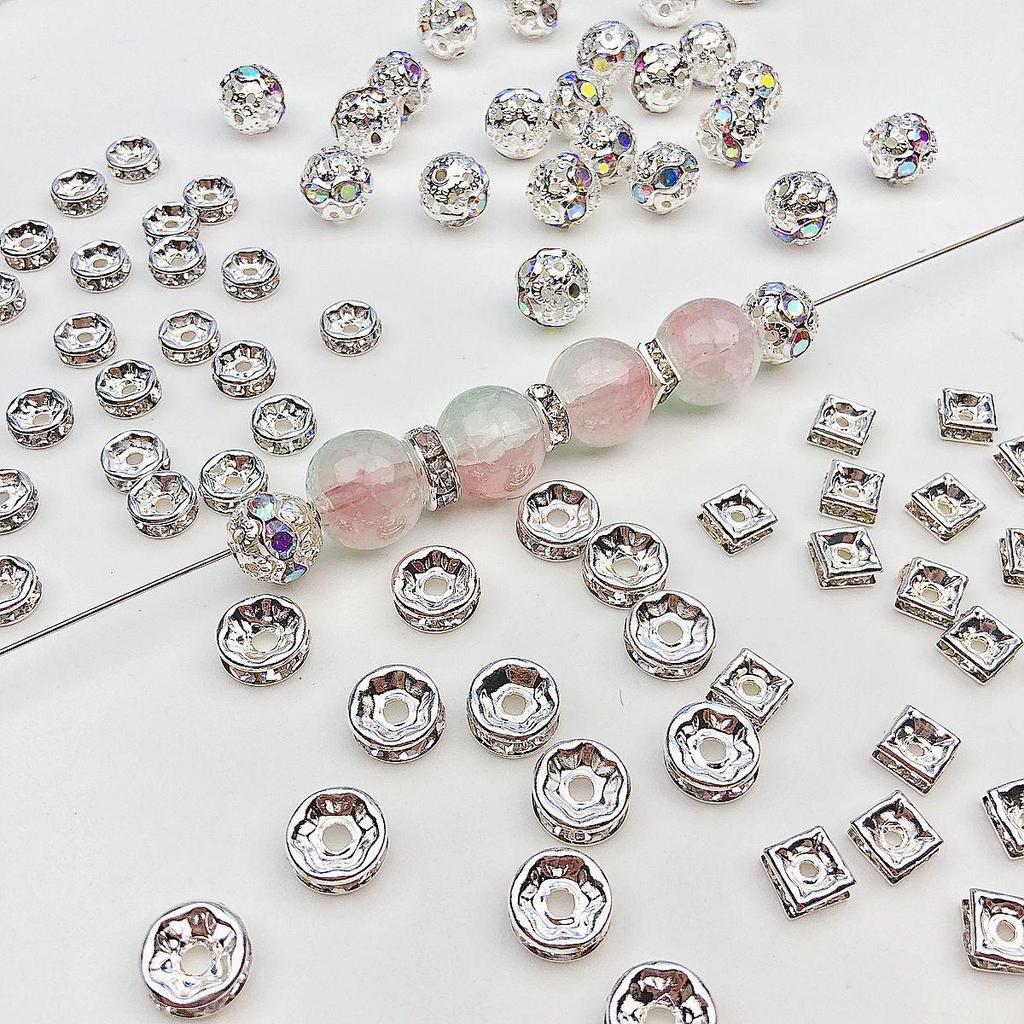 10 шт. полых бусин-разделителей со стразами для изготовления украшений своими руками