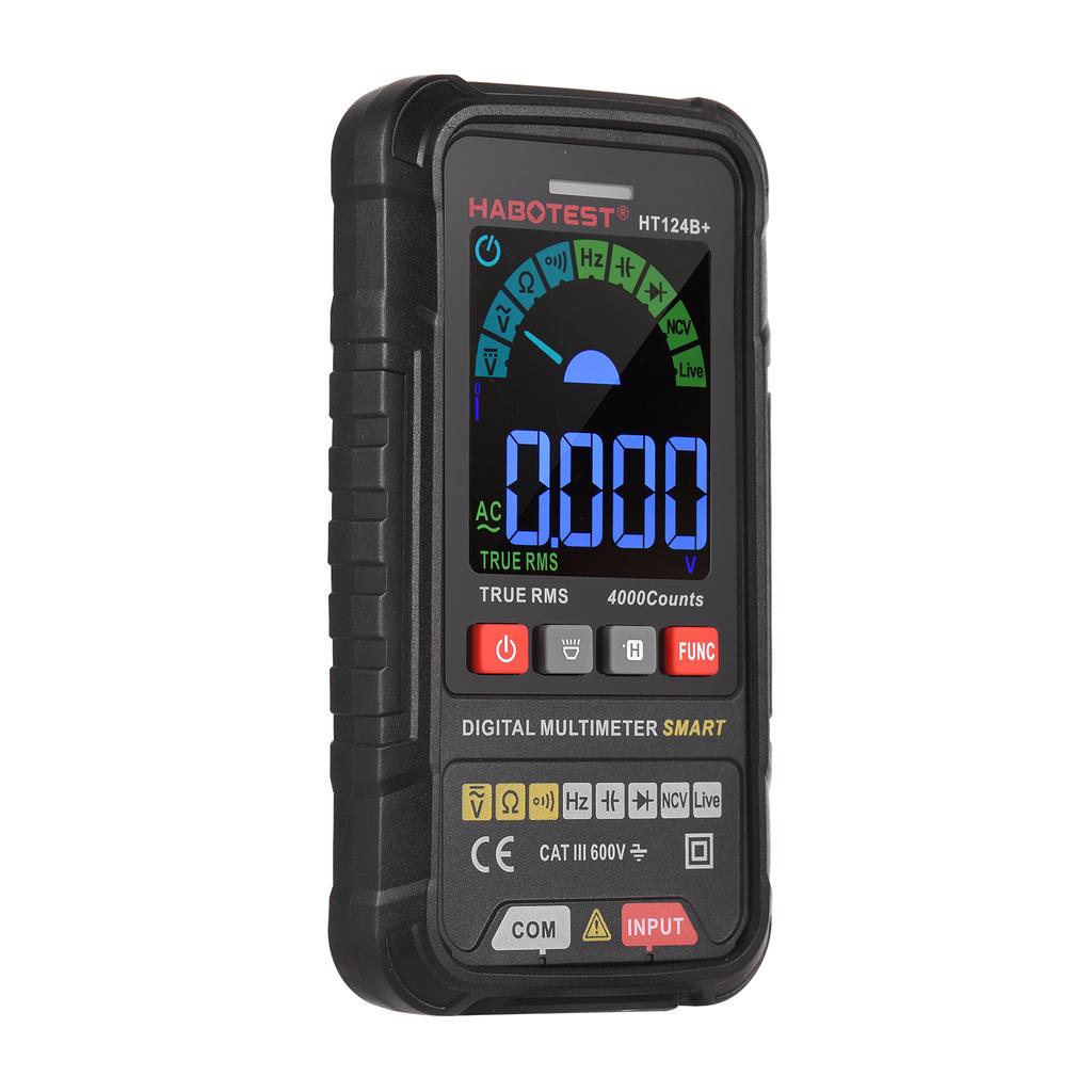 HABOTEST HT124B+ Мультиметр 4000 отсчетов True RMS Интеллектуальный цифровой мультиметр 600 В переменного/постоянного тока