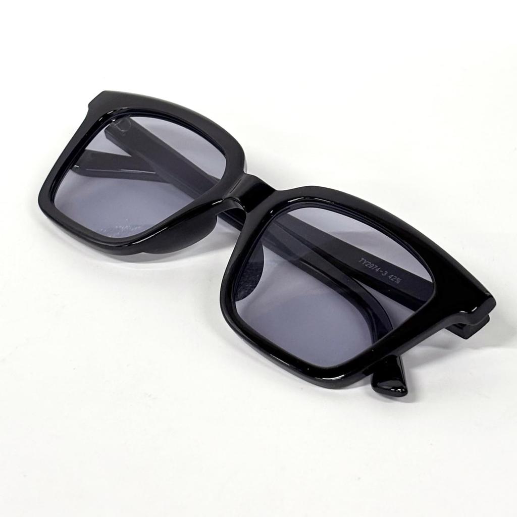 FashionBerry Черные и Квадратные UV Модные Широкие Стройнящие UV Стильные Очки для и Зарубежных Подходят для Всех Средне-Серые Солнцезащитные Очки, 99% Защита,