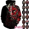 Japanese Samurai Graphic Hoodies 3D Printed Hooded Sweatshirt Personality Hip Hop Streetwear Top Harajuku Mens Pullover Hoodies