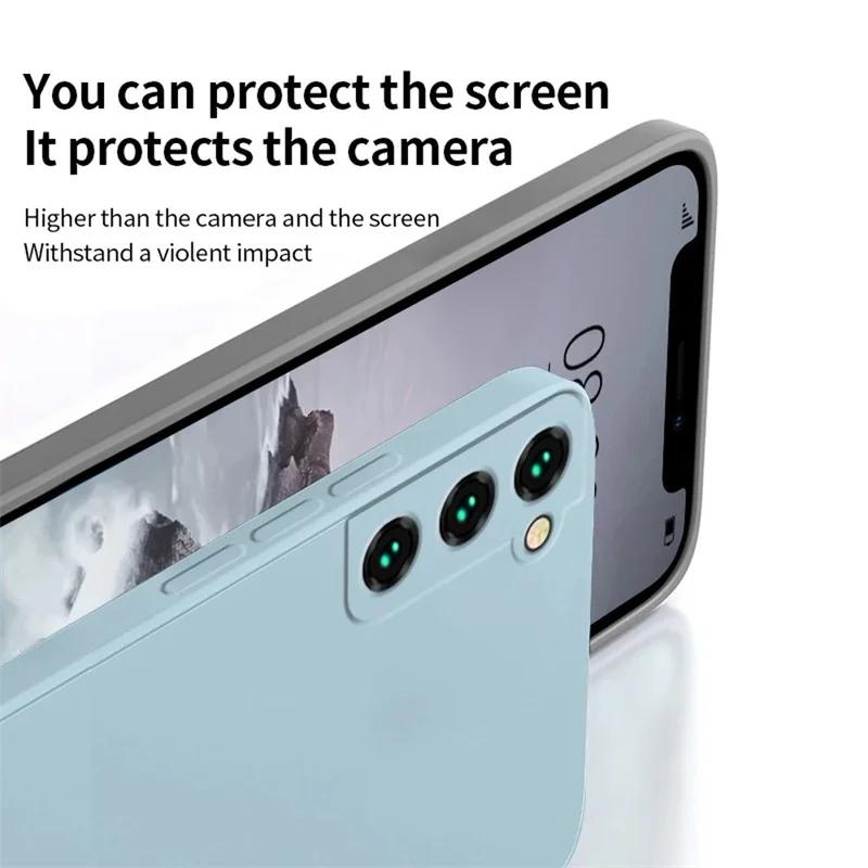 A55 A35 A15 A05 A05S Case Square Solid Color Liquid Silicone Phone Cases For Samsung Galaxy A05 A05S A15 A35 A55 5G Back Cover