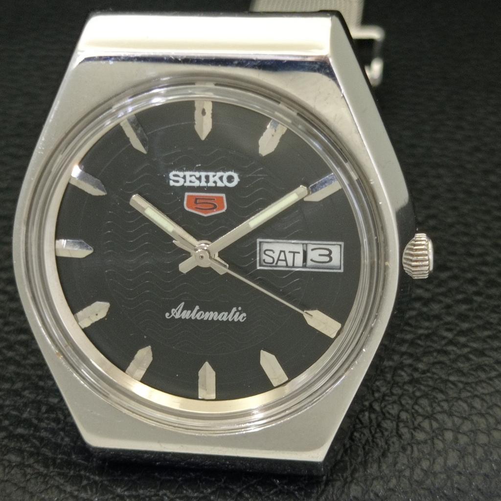 ВИНТАЖНЫЕ МУЖСКИЕ ЧАСЫ SEIKO 5 AUTOMATIC 6309A ЯПОНИЯ С ЧЕРНЫМ ЦВЕТОМ ЦИФЕРБЛАТА a701616-5
