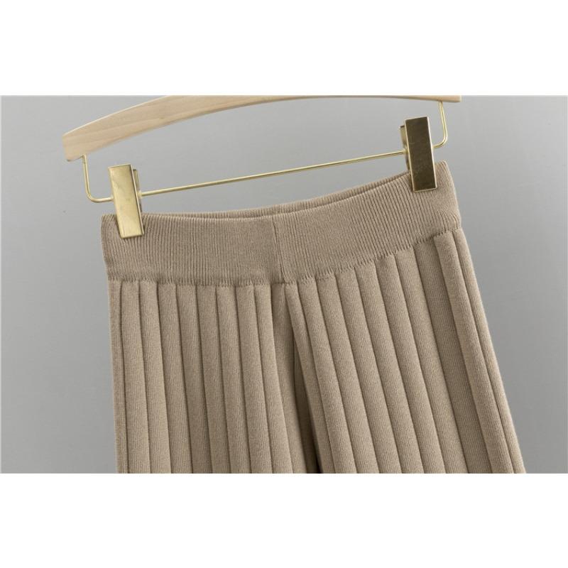 Wide Leg Pants Plus Size Sweater Women's Autumn Vest Knitted Cardigan Pant Suit