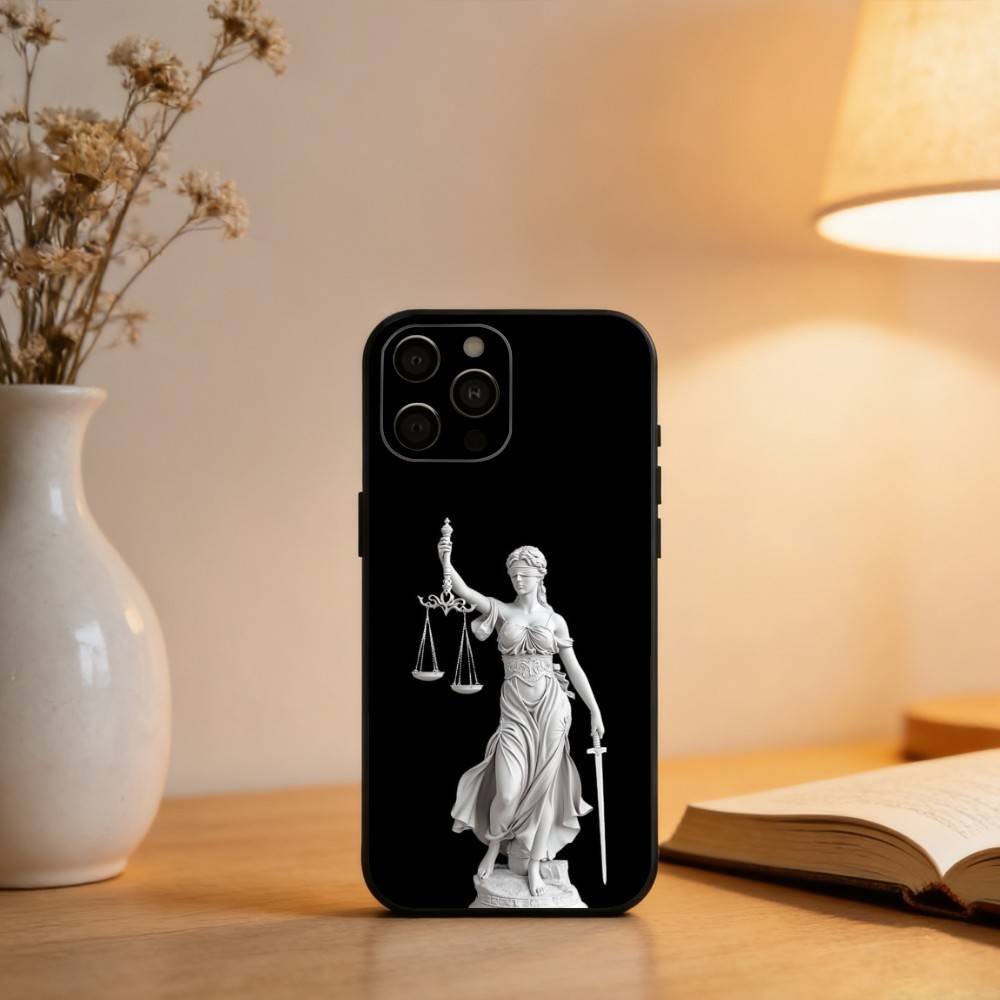 Закон Юрист Судья Правосудие Чехол для телефона для iPhone 17,16,15,14,13,12,11 Plus,Pro Max,XS,Мягкий силиконовый черный чехол