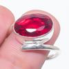 Natural Garnet Gemstone Handmade 925 Sterling Silver Jewelry Ring Size 7 C2i99