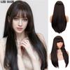 Synthetic Long Straight Wig With Bangs Wigs For Women Heat Resistant Fiber Cosplay Party Wig