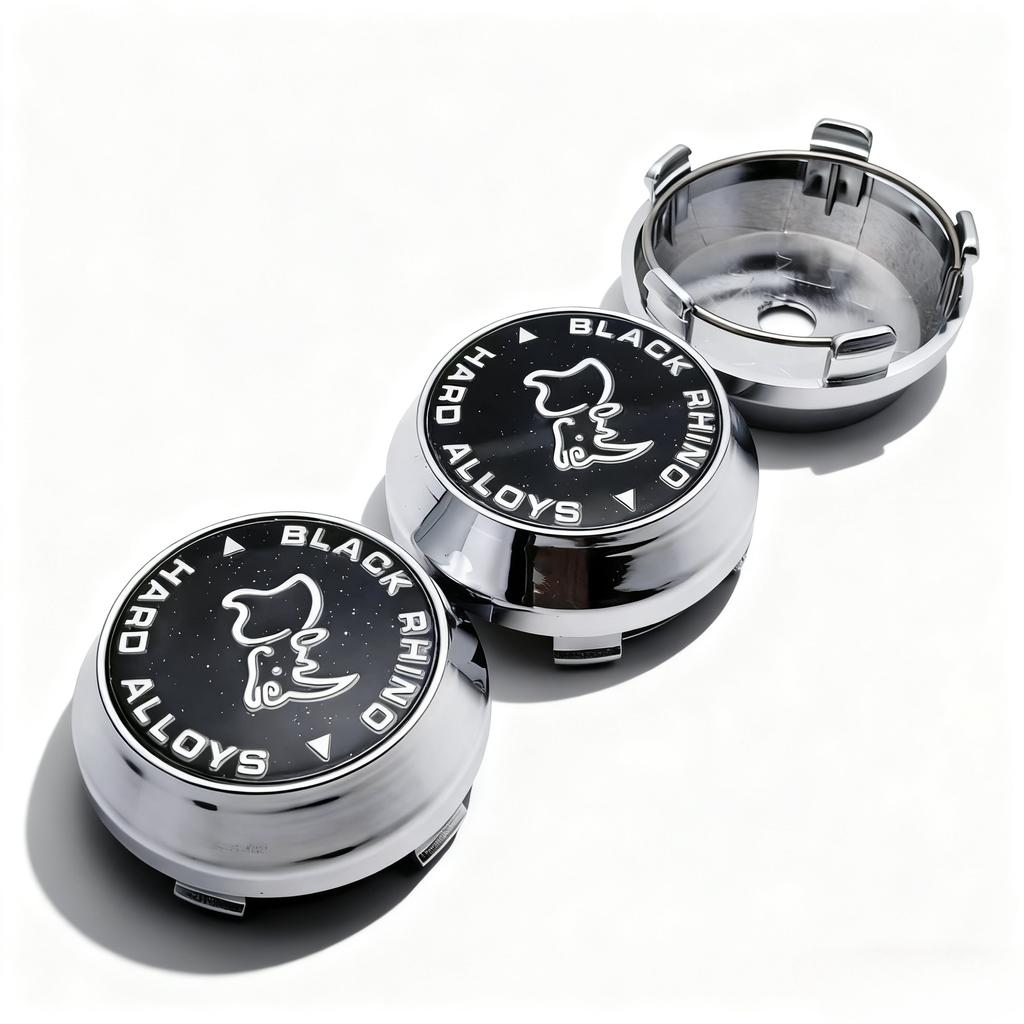 AAYP1 4pcs Black Rhino Logo Emblem Car Wheel Center Caps 60MM 56MM Wheels Hub High Cap Rhinoceros Badge Rim Hubcaps Cover Accessories