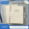 Colorful Detachable 2025 English Calendar Square PVC Loose-Leaf Notebook Pages