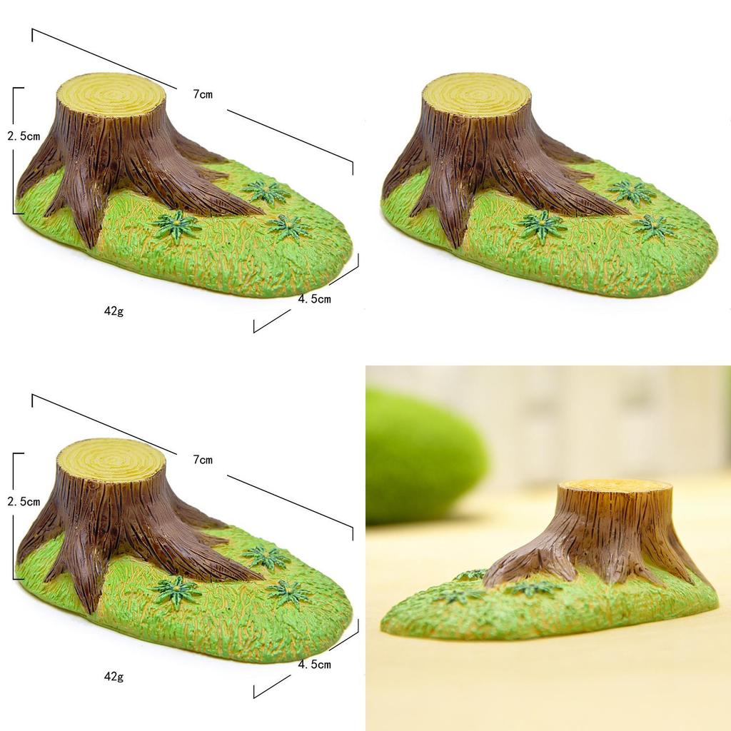 Cartoon Tree Stump Green Grassland Mini Model For Wedding Or Party Decorations