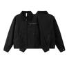 QIYOU 2025 Autumn Unisex Retro Dark Patchwork Double Zipper Workwear Jacket