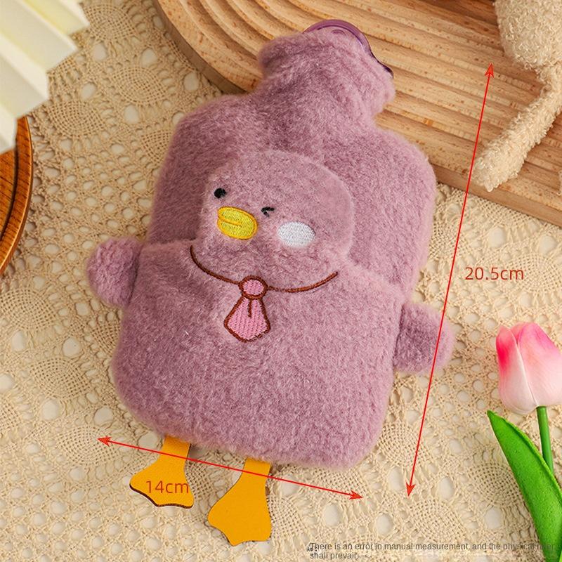 3979 Cute Plush Water Filling Hot Water Bag Large Water Bag Student Dormitory Belly Warming Hot Compress Hand Warmer