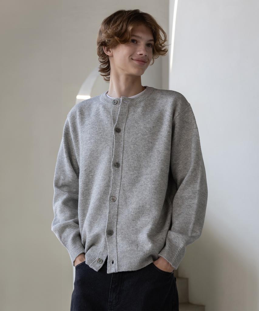 Стильный и удобный кардиган Decoroso Comfort с круглым вырезом [Серый]
