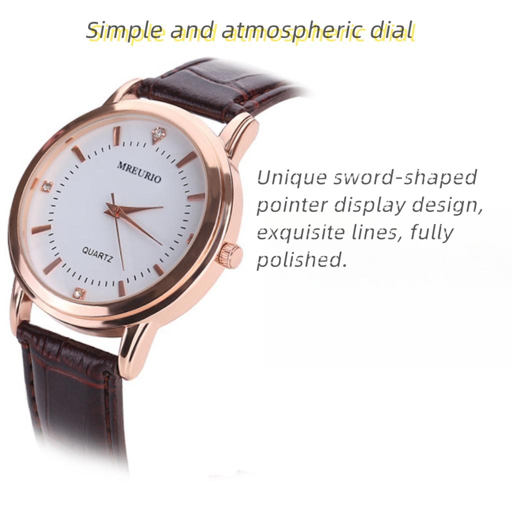 Mens Watch Luxurious Casual Quartz Leather Classic Round Dial Business Watch Suitable Gift for Your Partner