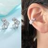 Модные серьги-клипсы на ухо без прокола для женщин, легкая роскошь, двойной слой, циркон, звезда, кафф на ухо, циркон, фейковые серьги, подарок