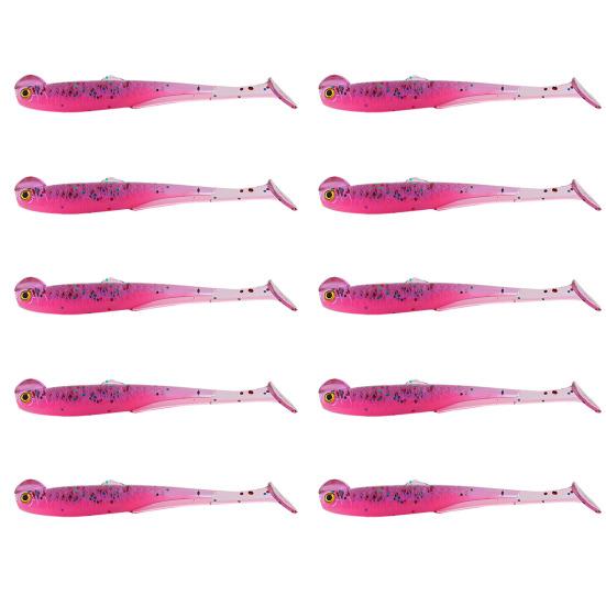 10 шт. Рыболовные приманки Мягкие приманки Реалистичный вид Естественная игра T-образный хвост Искусственные приманки Свимбейты Рыболовные снасти