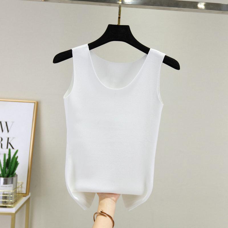 Женский облегающий двусторонний флисовый жилет с бесшовной хлопковой низкой - теплая осенне-зимняя согревающая майка