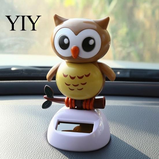 Bright Color Solar Toy Funny Dancing Duck Toys, Creative Fun Swinging Shaking Head Car Dashboard Decor Owl Decorations Desktop Ornaments Interior
