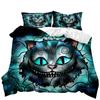 Мультяшный кот пододеяльник комплект милый кошачий голова декор комнаты комплект постельного белья красочный питомец двойной двуспальный королевский размер полиэстер стеганый чехол