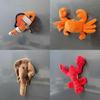Plush Ocean Animal Refrigerator Magnet Set Including Bright Red Lobster And Cheerful Sea Star