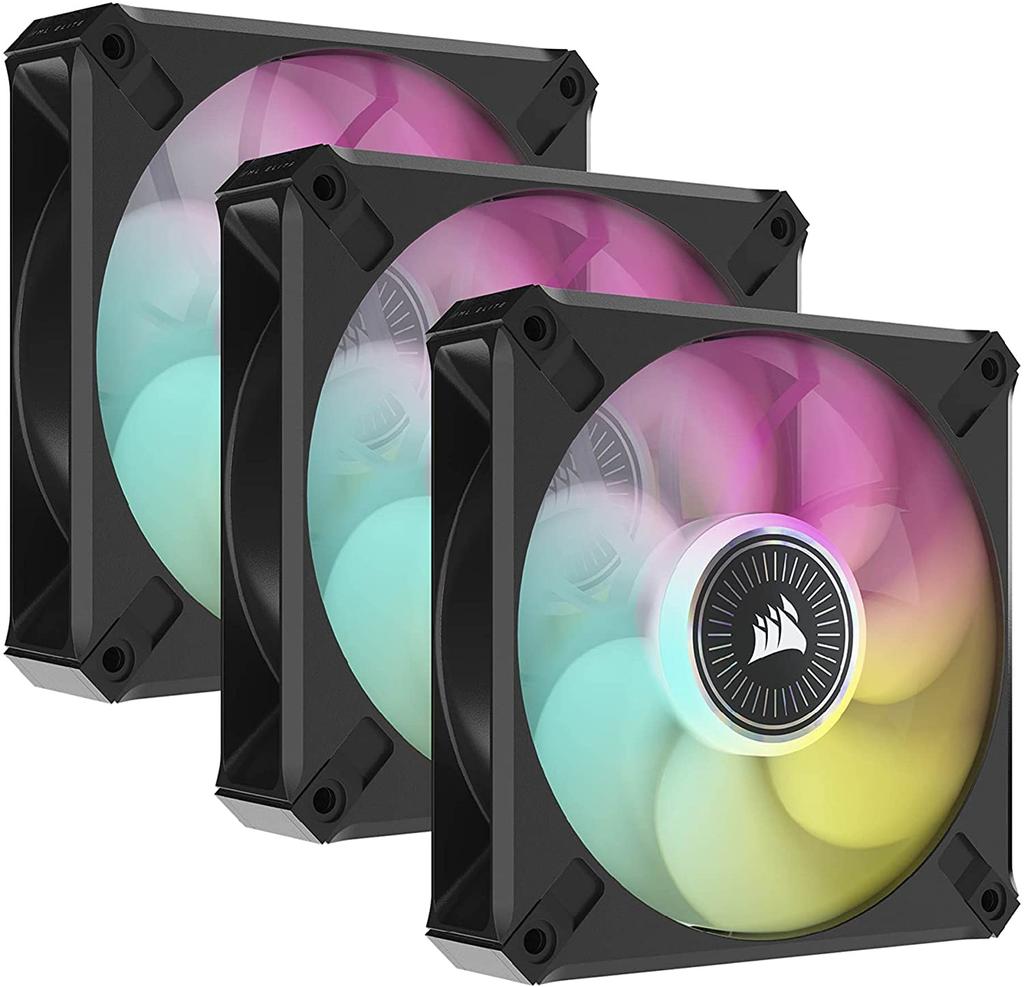 CORSAIR ML120 RGB 120mm Magnetic Levitation RGB Fan with Lighting Node ELITE, AirGuide, 3-Pack CO-9050112-WW (Includes CORE)
