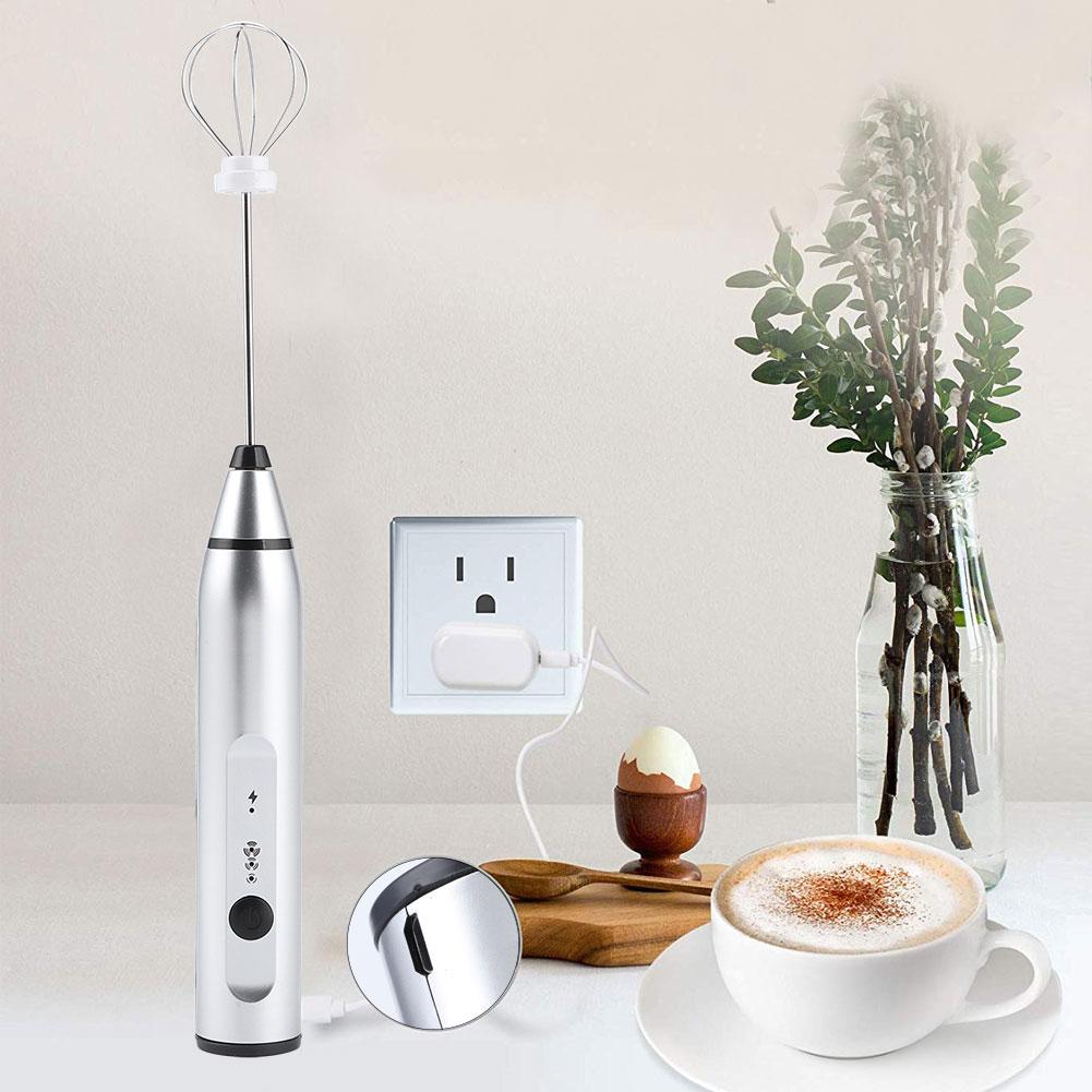Rechargeable Milk Frother Electric Coffee Mixer Handheld Egg Beater Household Kitchen Tools