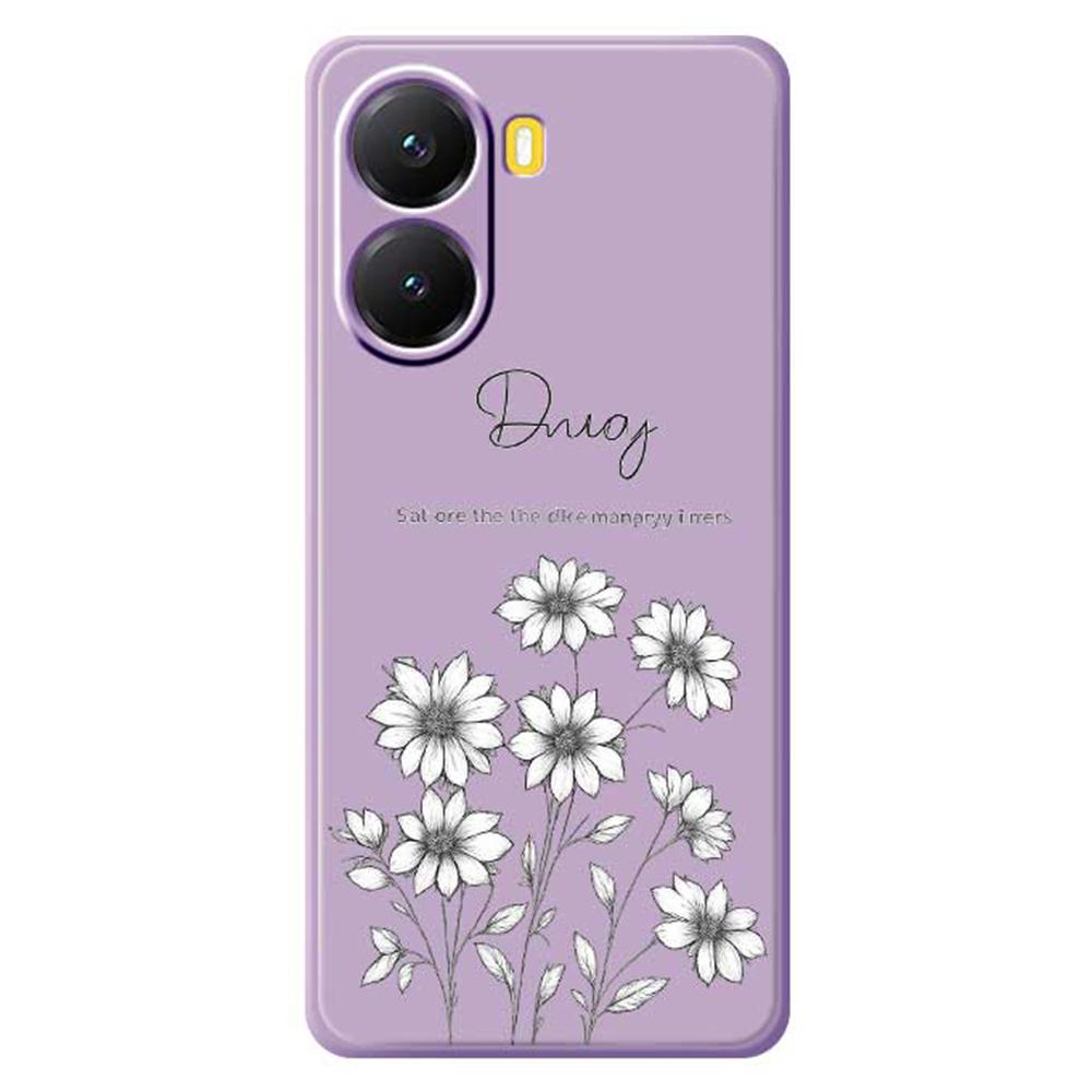 For Xiaomi Redmi Turbo 4 5G/Poco X7 Pro 5G Case Sketch Flowers Pattern Printing Straight Edge TPU Phone Back Cover