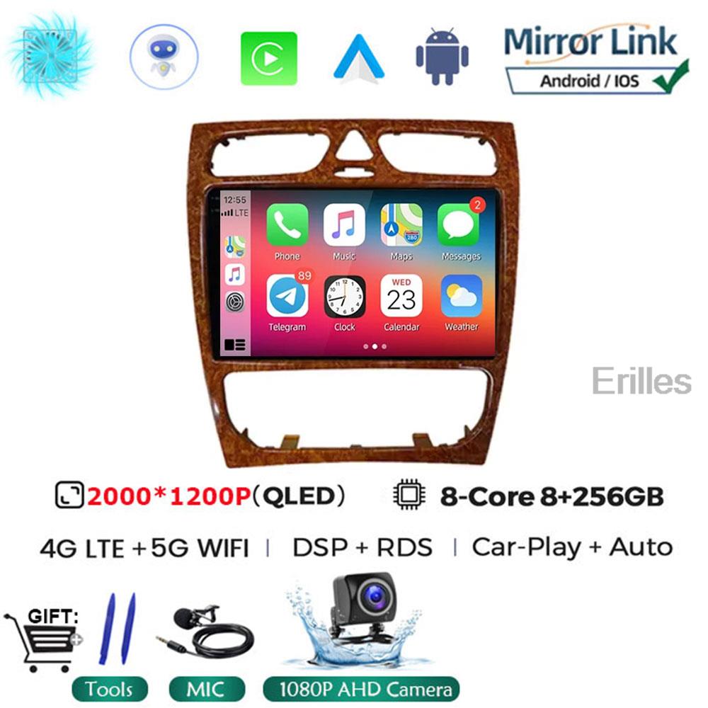 Автомобильное радио Android 14 для Mercedes Benz C Class W203 C200 C320 C350 CLK W209 2002 - 2005 Автомобильный стерео мультимедийный проигрыватель без DVD