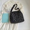 Casual Large Bag Women's Summer New Floral Canvas Bag Large Capacity Tote Bag Class Commuting Single Shoulder Crossbody Bag
