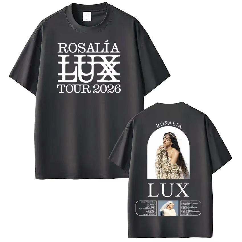 Rosalía Rosalia LUX Tour 2026 Printed Tshirt Men Women Cotton Aesthetics Loose Tshirts Shortsleeved Fashion Harajuku Tshirts