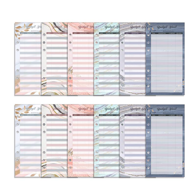 Бюджетный планер формата A5A6 со сменными внутренними листами, карманом на молнии, разделителями, 7-дюймовыми 6-отверстными вкладышами и английскими наклейками.