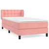 3127714 vidaXL Divan Bed with Mattress Pink 90x200 Cm Velvet