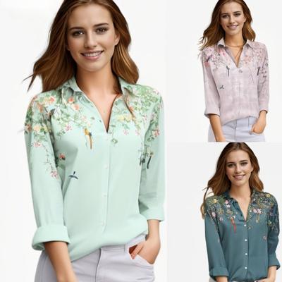 Весенние новые свободные однобортные женские рубашки с длинным рукавом, модные повседневные блузки больших размеров с принтом, женские осенние темпераментные рубашки, женские топы 26246