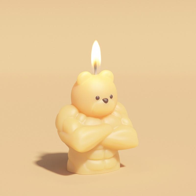 Nonstick Silicone Bear Mold for Crafting 3D Aromatherapies Candle Home Decoration Mould Unique Gift Making Mold