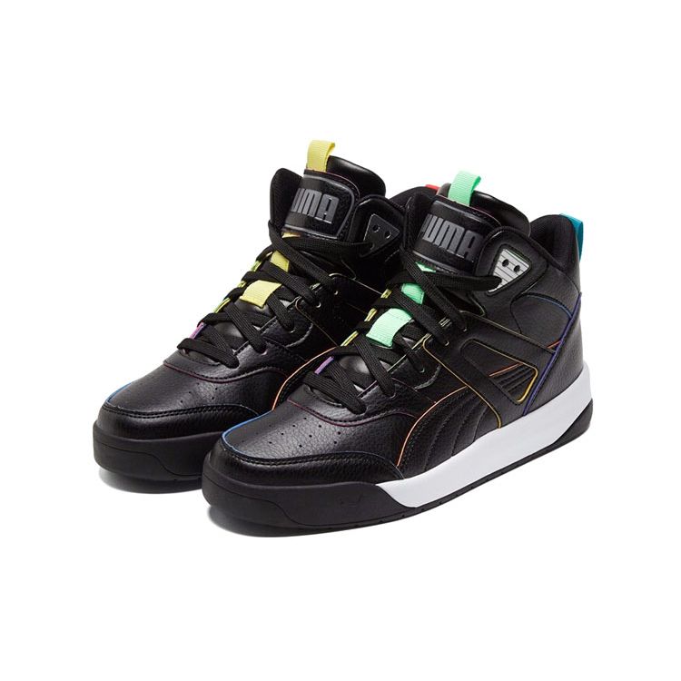Puma Кроссовки средней высоты из синтетической кожи для задней линии, унисекс, черные 368872-02