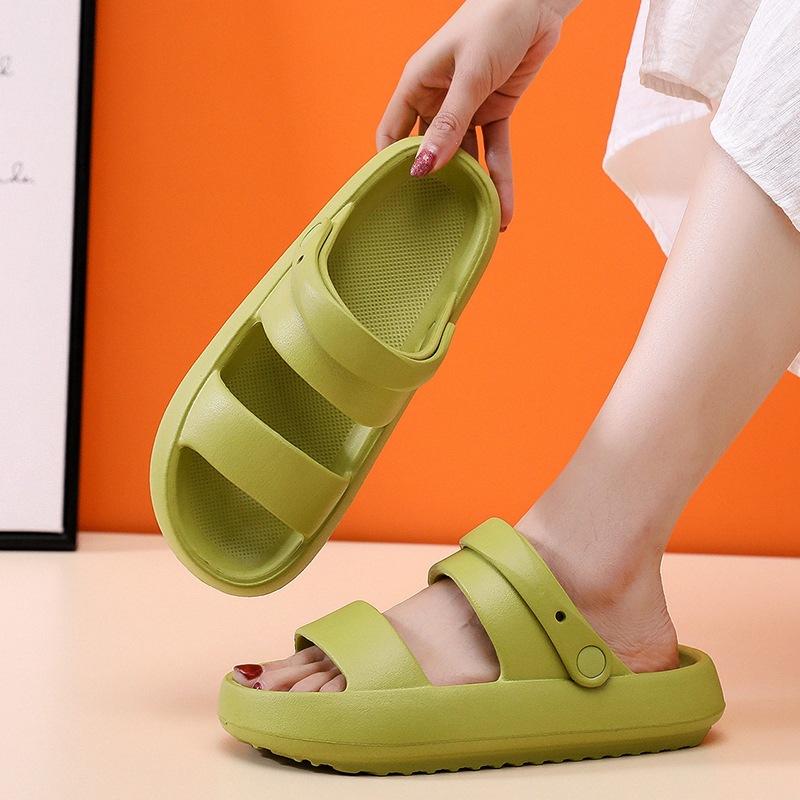 Summer Women Home Slippers with Snaps Outdoor Breathable Casual Sandals Women Non-slip Platform Beach Shoes Women