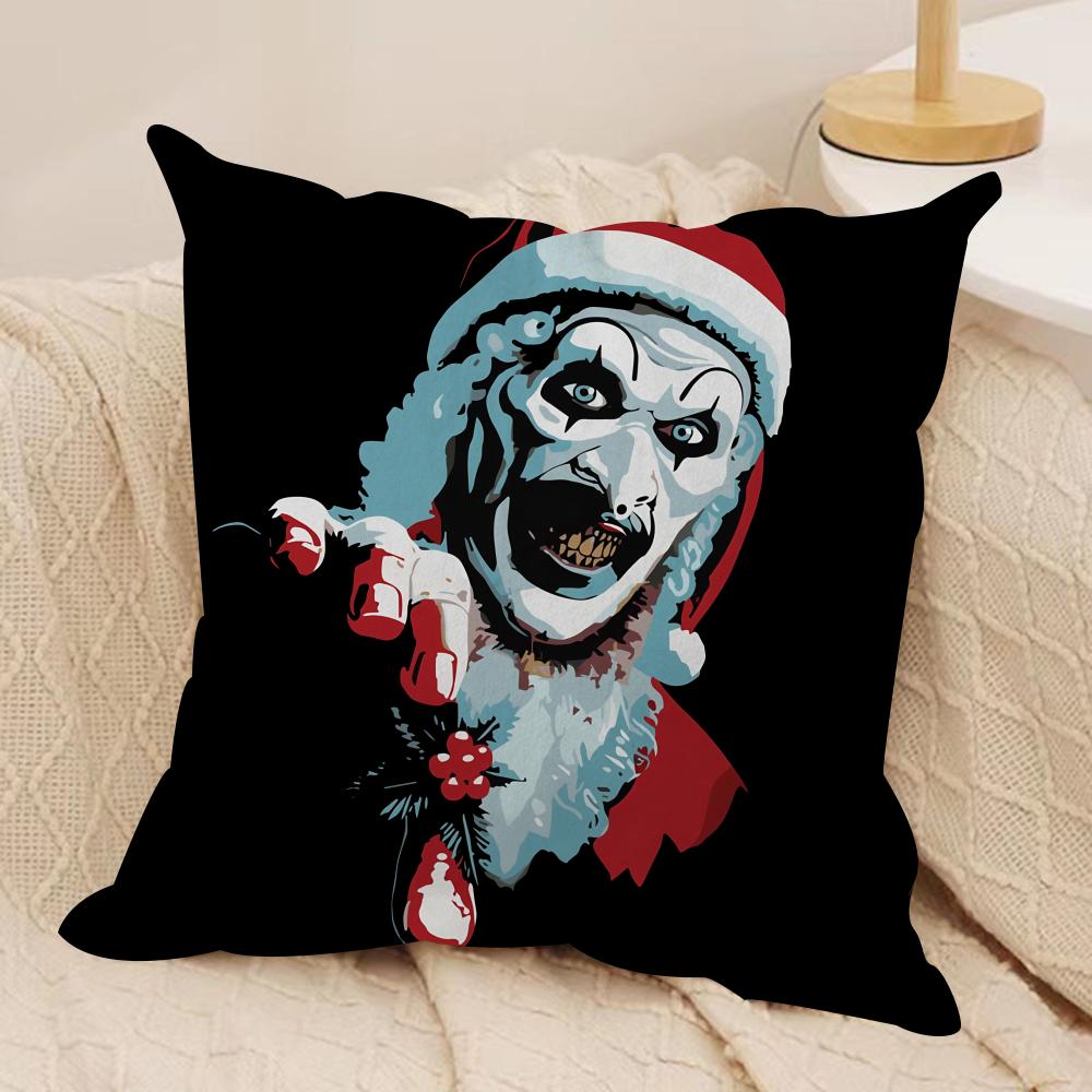 Кино Ужасы T-Terrifier Наволочка Мягкая Плюшевая Ткань Двусторонняя Печать Чехол на Подушку для Дивана Для Всех Сезонов Домашний Декор Подарок