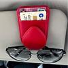Portable Auto Glasses Clip PU Leather Card Ticket Fastener Sun Visor Storage Bracket  Sunshade