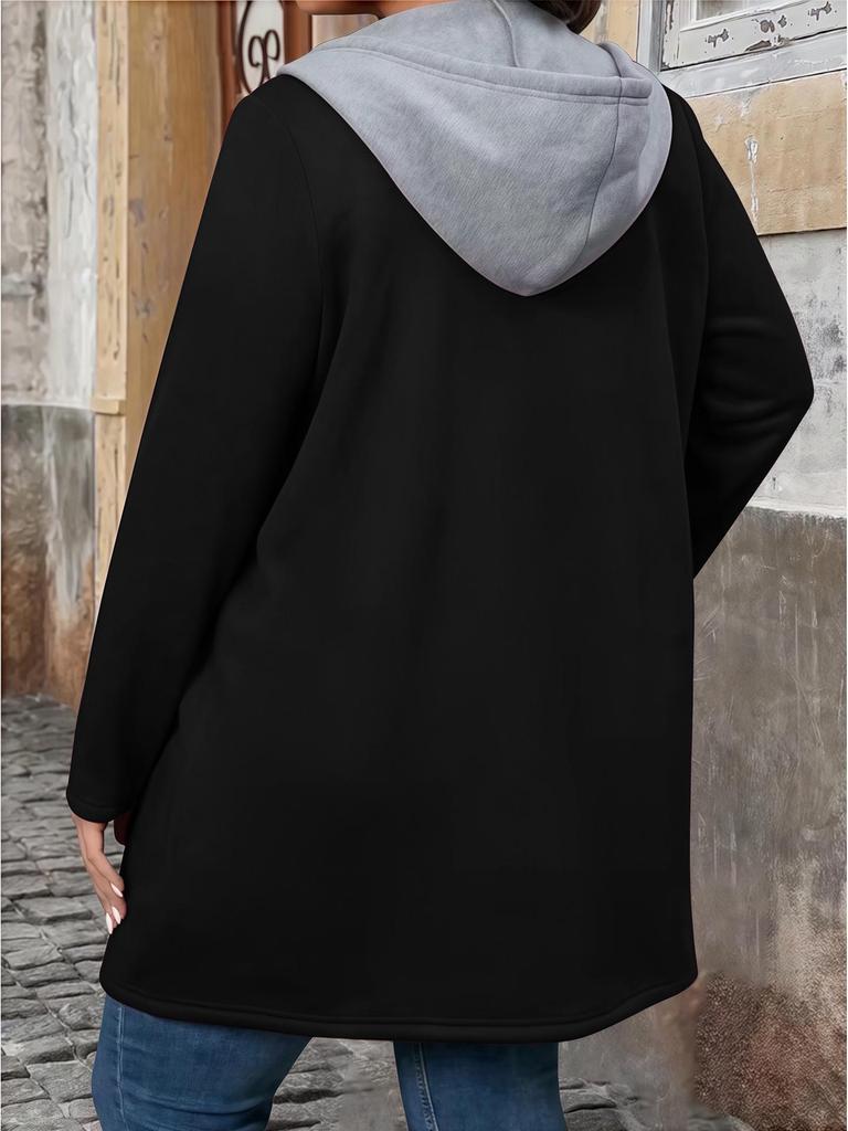 Elegant Solid Color Splicing Two-Piece Plus Size Women's Top, Autumn 2025 Collection