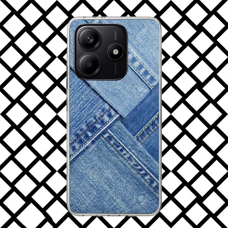 Ретро Джинсовый Чехол с Вышивкой для Xiaomi Redmi Note 15 14 14S 13 12 12S 11 Pro Plus 11E 11T 11S 10S 5G Мягкий Чехол Fundas Re