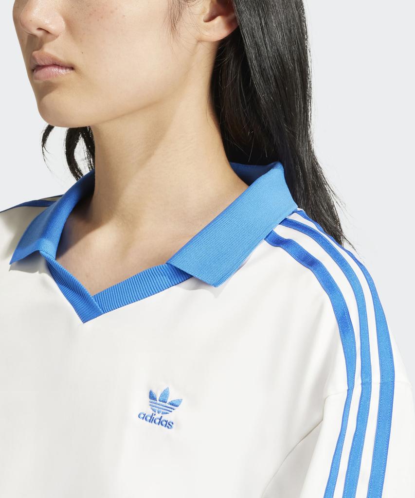 adidas 3S Сатиновая футболка с длинным рукавом - Белая:Синий / Ir6100