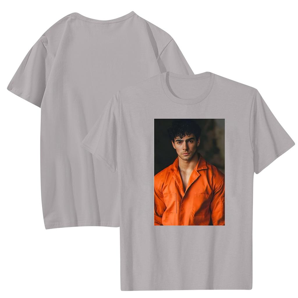 Мужская модная повседневная футболка с принтом, пуловер с круглым вырезом, топ с короткими рукавами