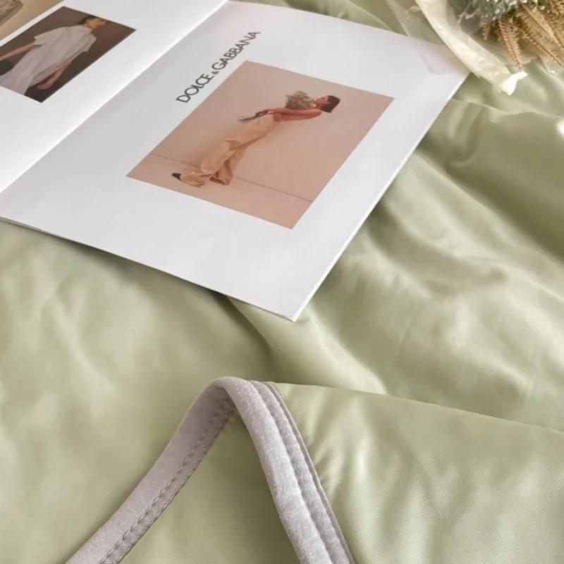 Новое Летнее Одеяло из Прохладного Шелка Однотонное, Мягкое и Удобное Одеяло для Кондиционера, Односпальное, для Взрослых, Подарочное Одеяло