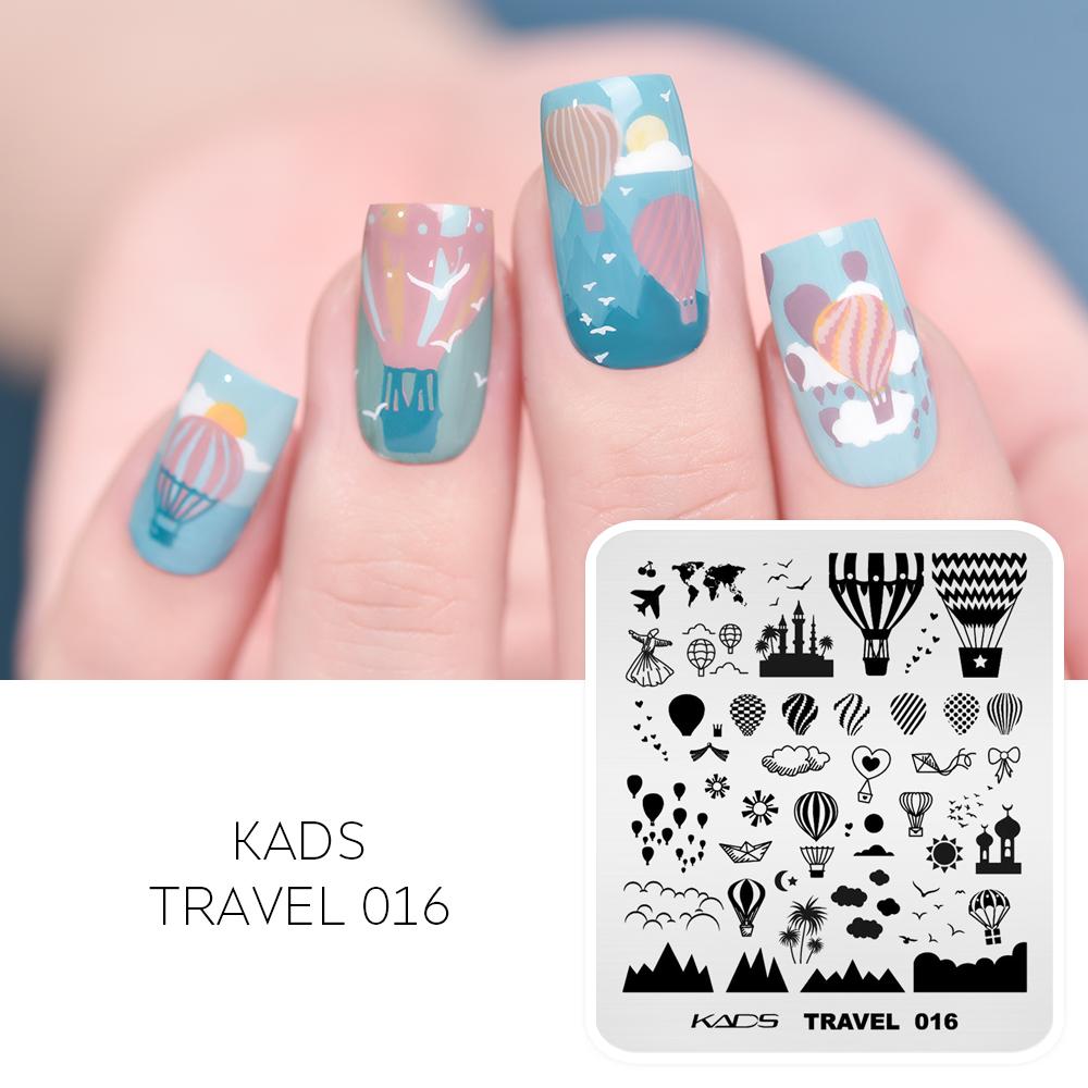 kads Chinese Stamping Nail Stamp Plate Tree Peony Butterfly Design Nail Art Printing Gel Polish 7*8cm Image Templates Plate
