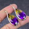 Bi-Color Tourmaline Gemstone Handmade 925 Sterling Silver Earring 1.97" A1y47